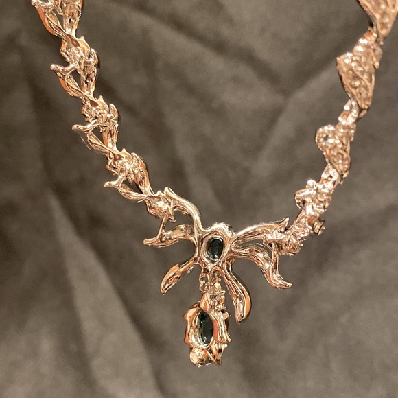 A Set of Absolutely Stunning Simulated Diamond & Sapphire Necklace & Earrings - Picture 10 of 15